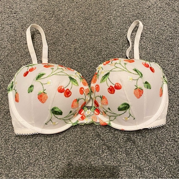New! Victoria's Secret Strawberry Cherry Dream Angels Push-Up Bra 16121 - Picture 3 of 12
